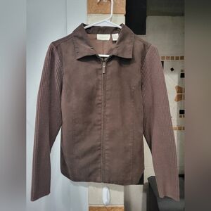 Vintage Studio Works Brown Utility Jacket with Full-Length Zipper
